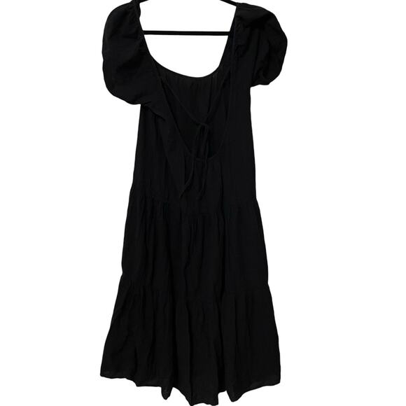 Honorine 100% Cotton Black Tiered Elodie Midi Maxi Dress Size XS - Picture 4 of 7